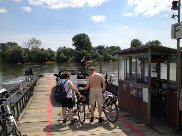 Crossing on the ferry - the couple is not us