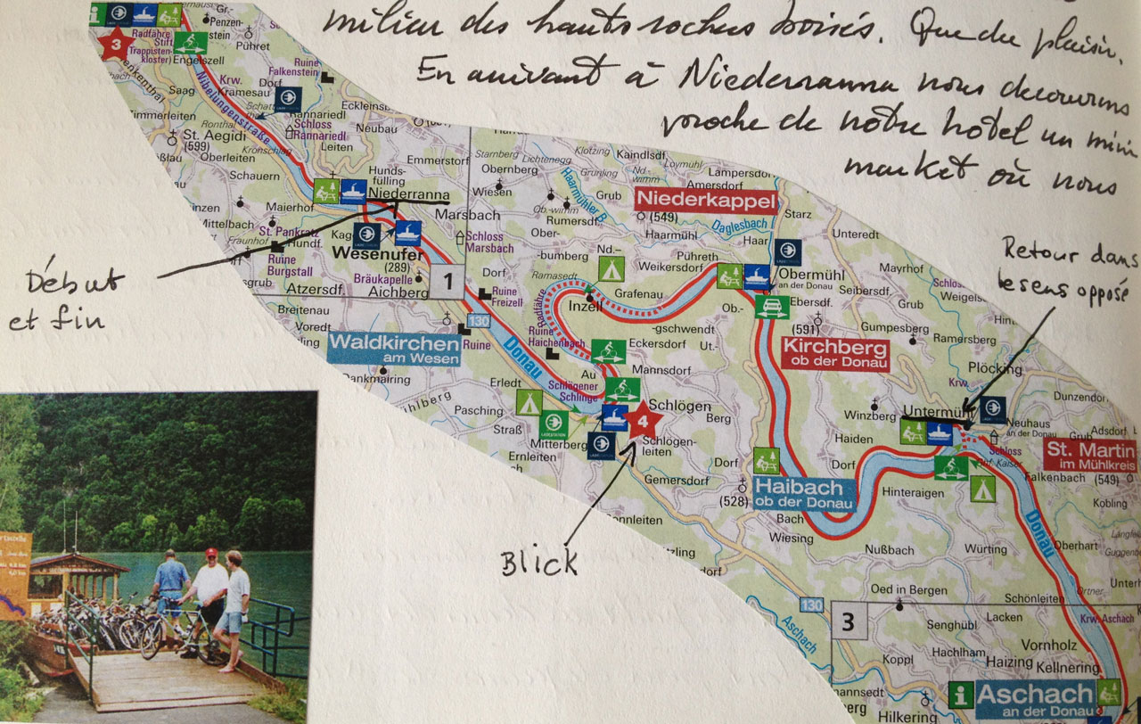Map taken from our travel diary showing Niederramma on the left where we began and Untermuhl where we began the return journey