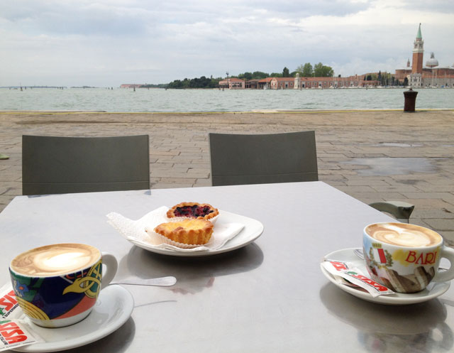 First cappuccino near the Naval Museum