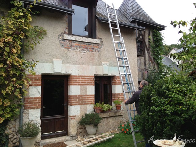 The first ladder in place