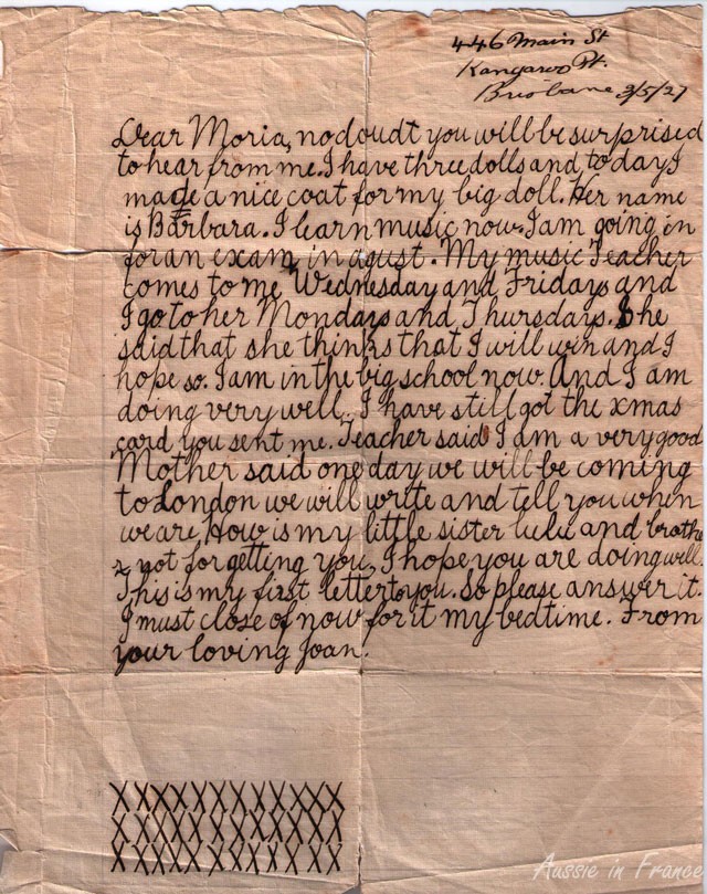 The first letter from my mother to her sister Moira