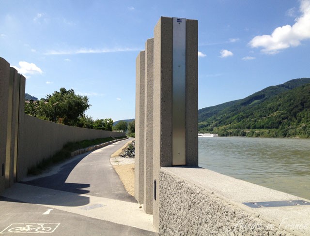 A flood gate to be used when the Danube is in spate in Austria