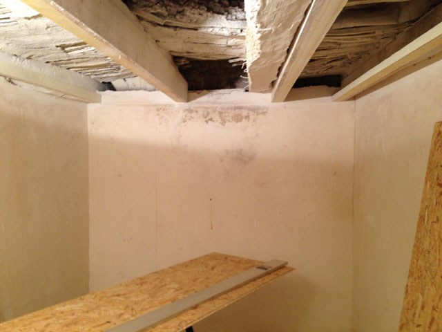 Preparing the floor panels for the ceiling