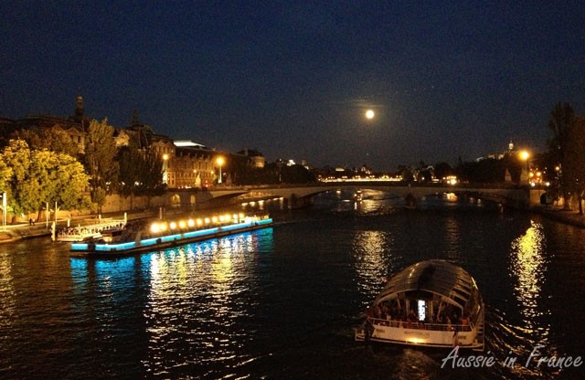 Full moon over the Seine on the way home