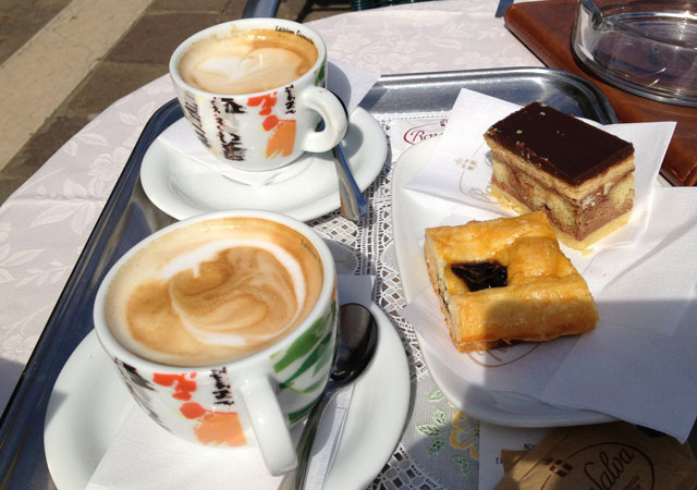 Cappuccino at the pasticeria