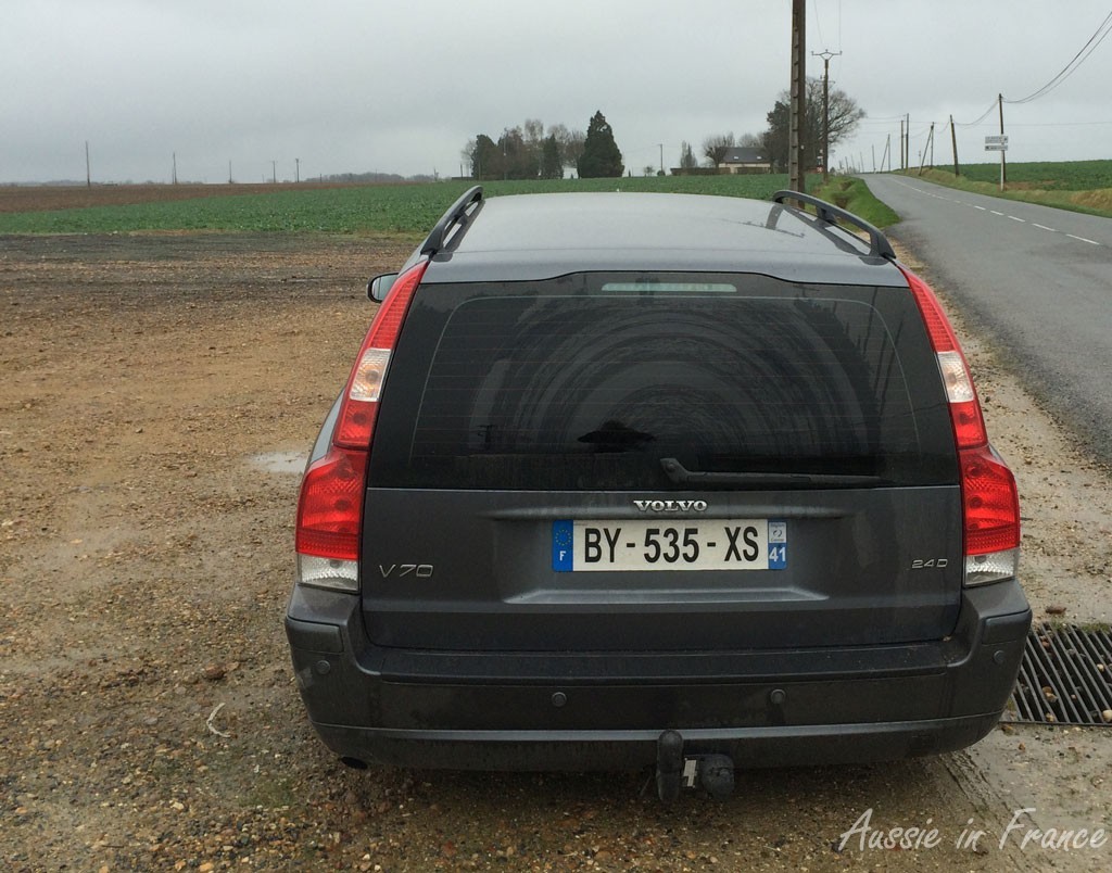 The Volvo very close to the ground at the back!