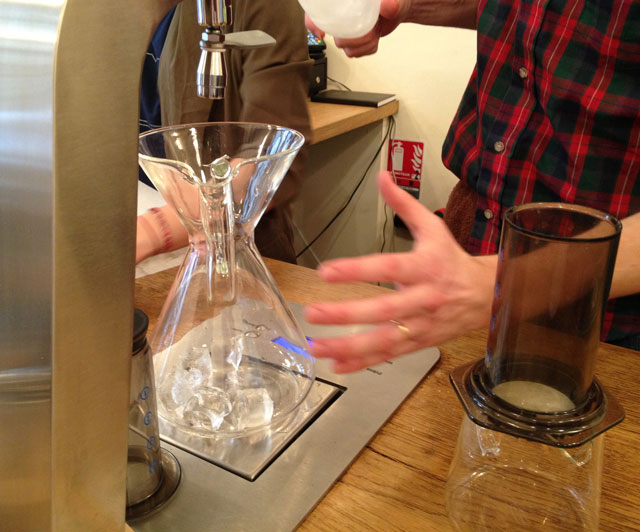 Filtered ice coffee step 1