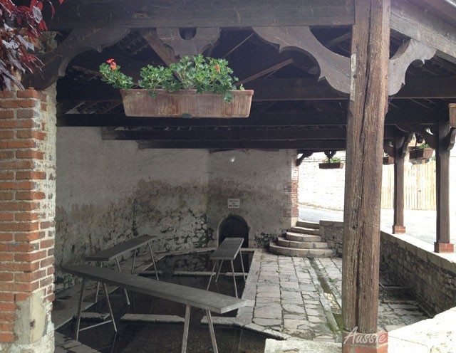 The lavoir in Cour sur Loire with its original trestles