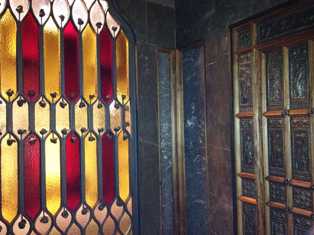 Lead lights and embossed door