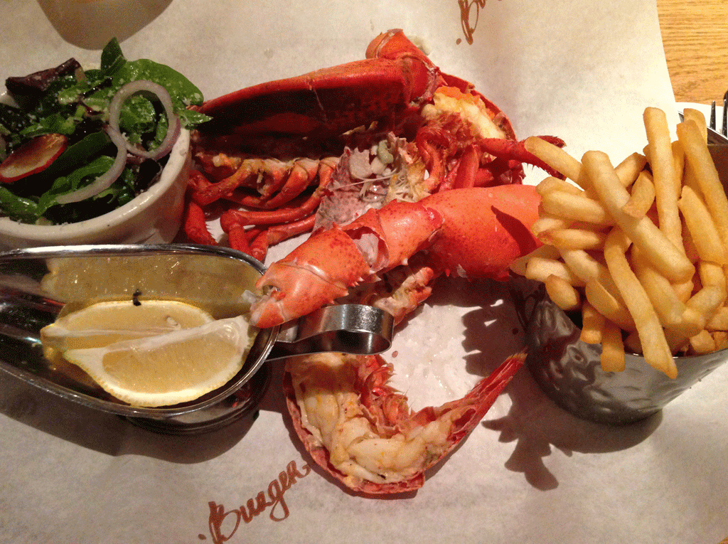 Steamed lobster at Lobster & Burger