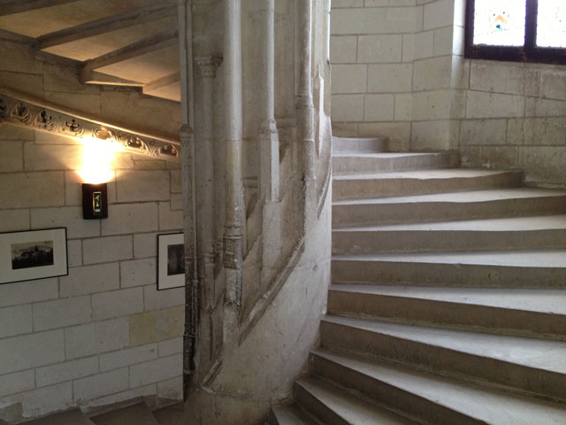The main staircase with its beautifully sculpted central pillar
