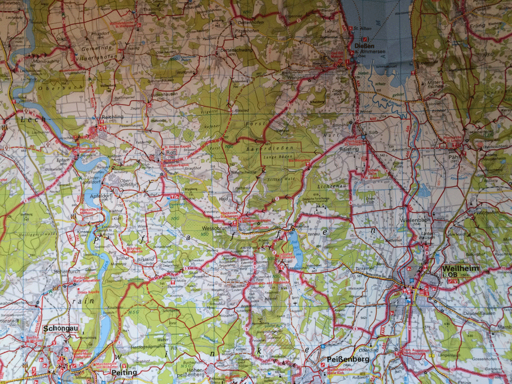 Our route from Peiting to Dissen (Bayerische Seen bike map adfc)