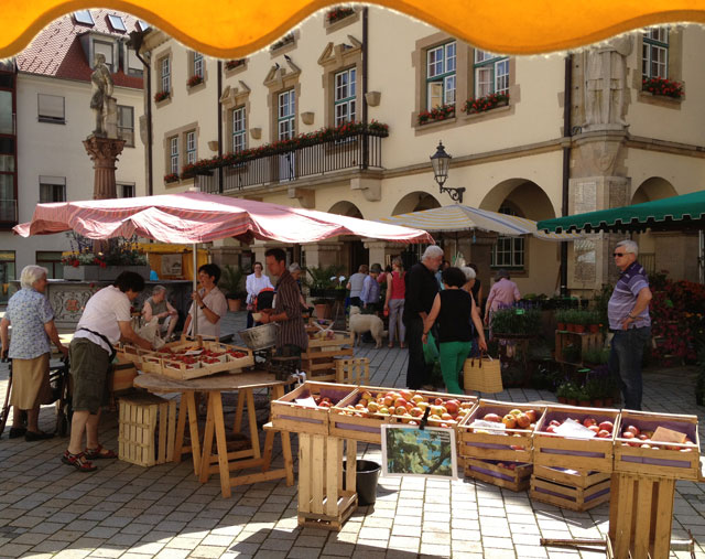 Vegetable and fruit stalls in Germany