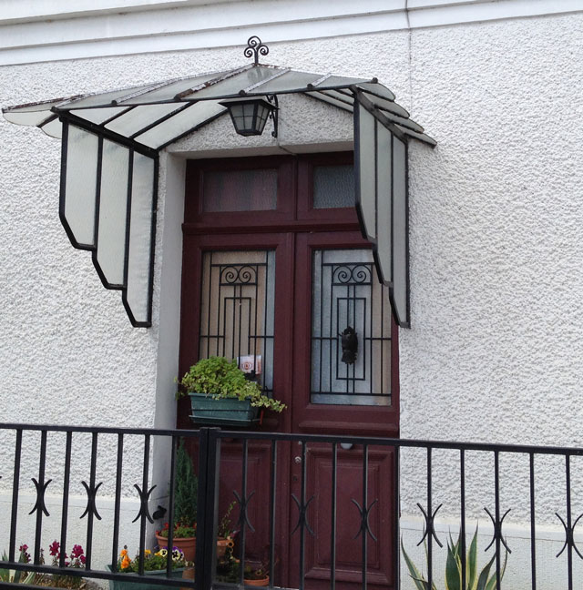 A marquise over a front door