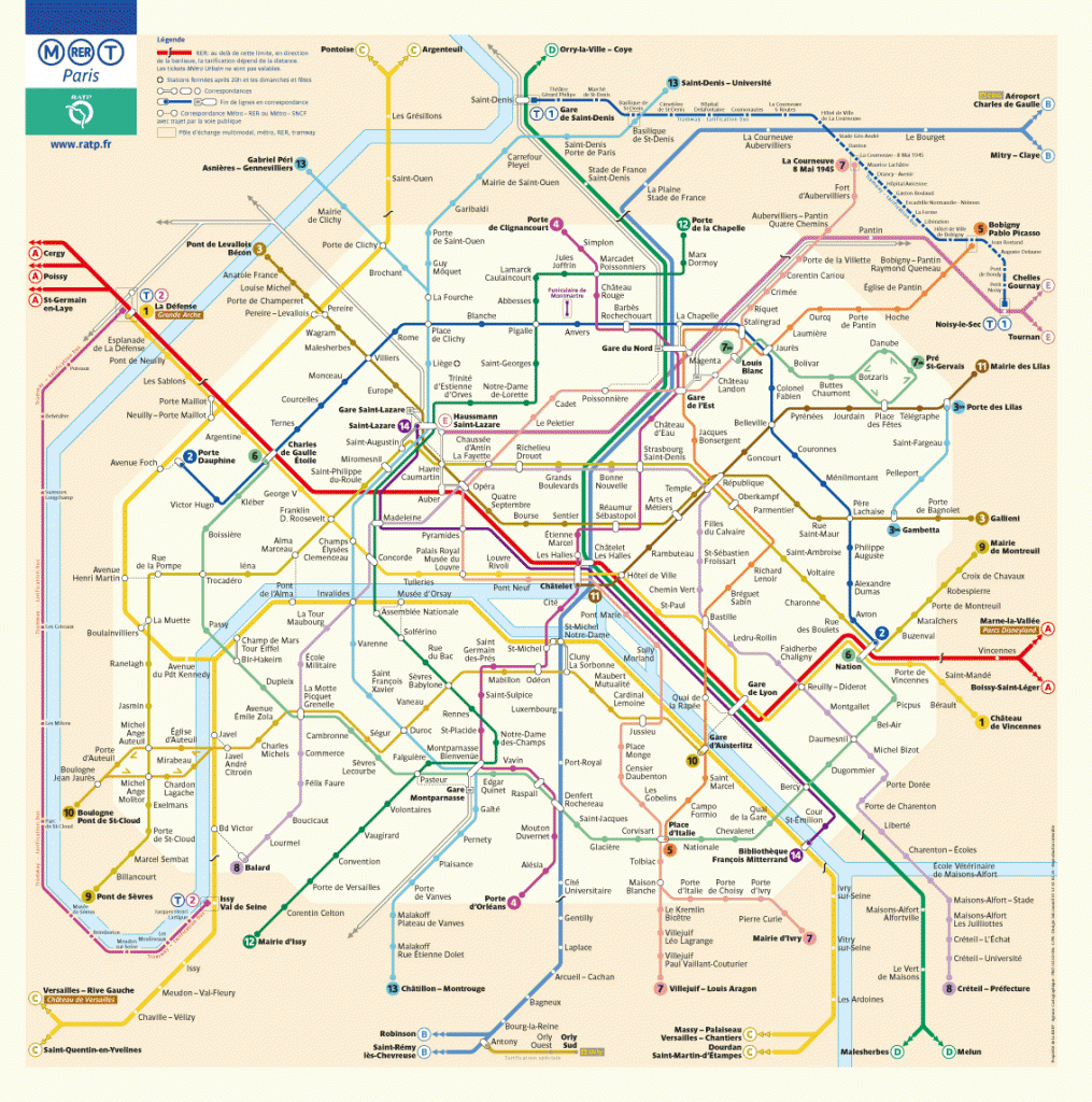 Paris metro map