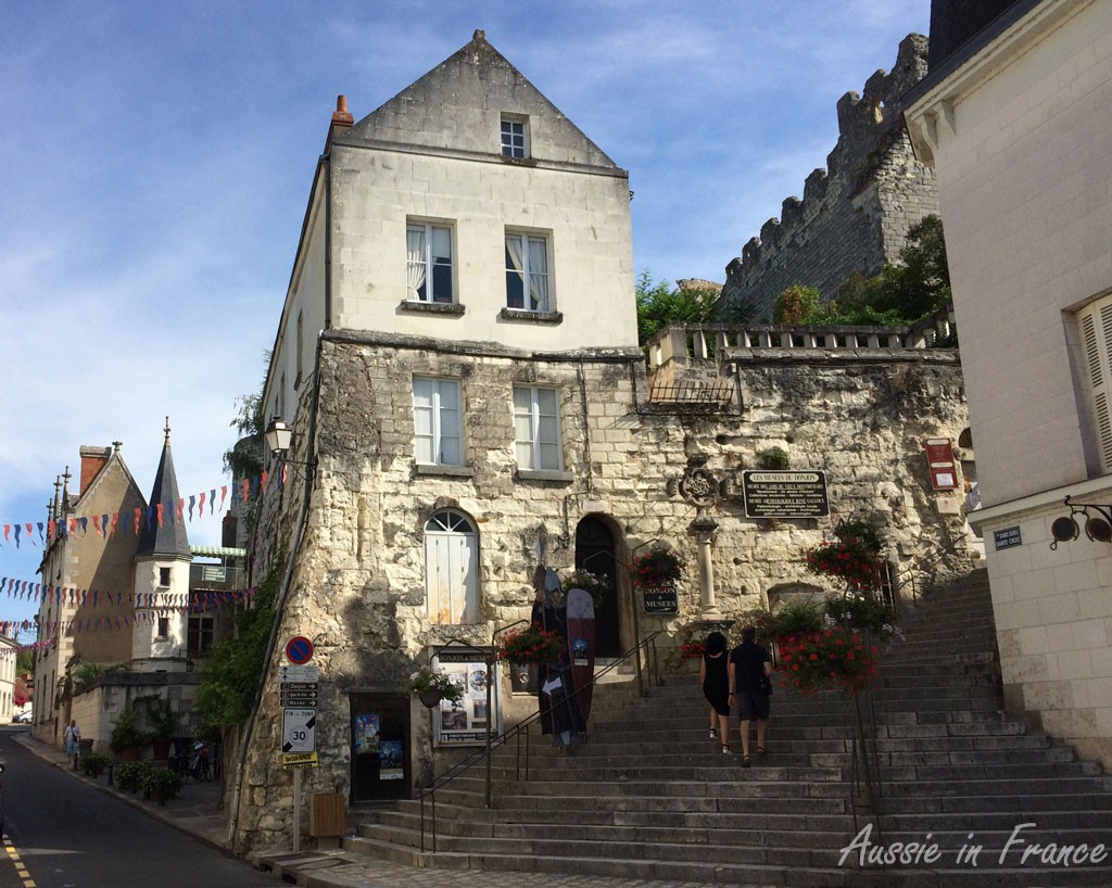Montrichard castle from the main street leading to the tourist office