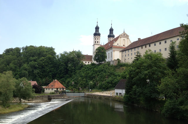 Obermarchtal Abbey Church from the Danube