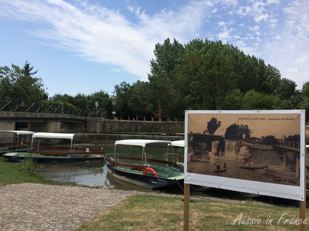 Old postcards made into posters in Maillé