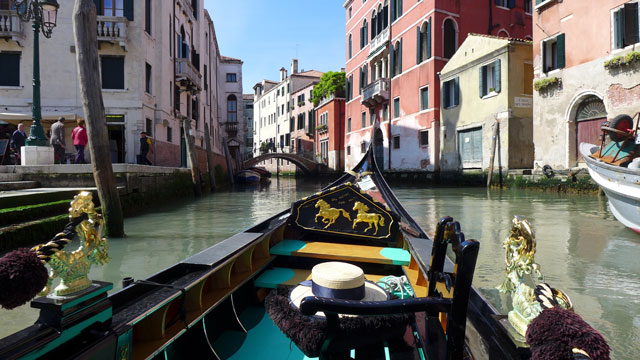Sitting in Alessio''s gondola with his credentials displayed
