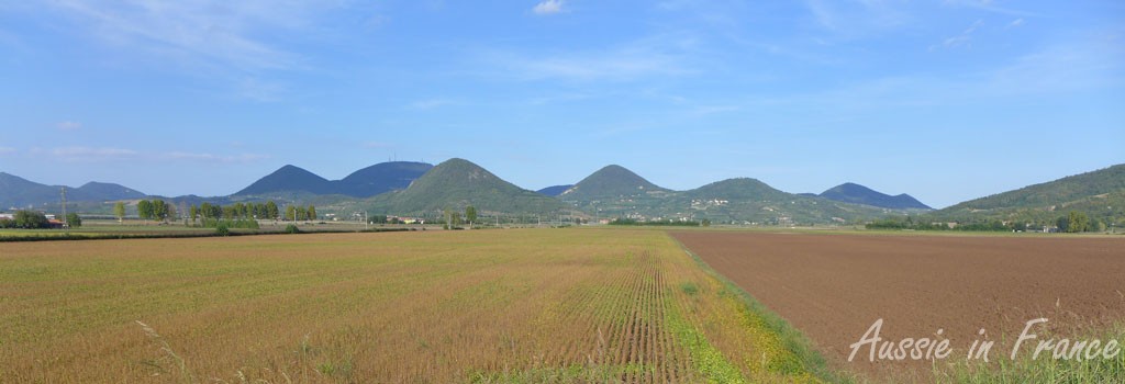 The Euganei Hills just before Monselic on the way home at dusk