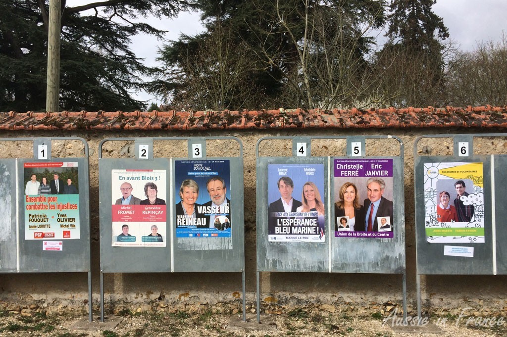 Election billboards outside the polling station