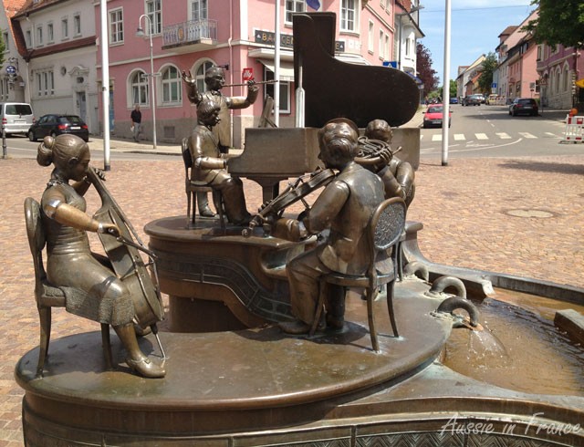 A quartet fountain in Germany at the source of the Danube