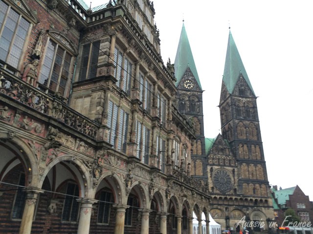 The Rathaus and Cathedral in Bremen, in the Weser Renaissance style