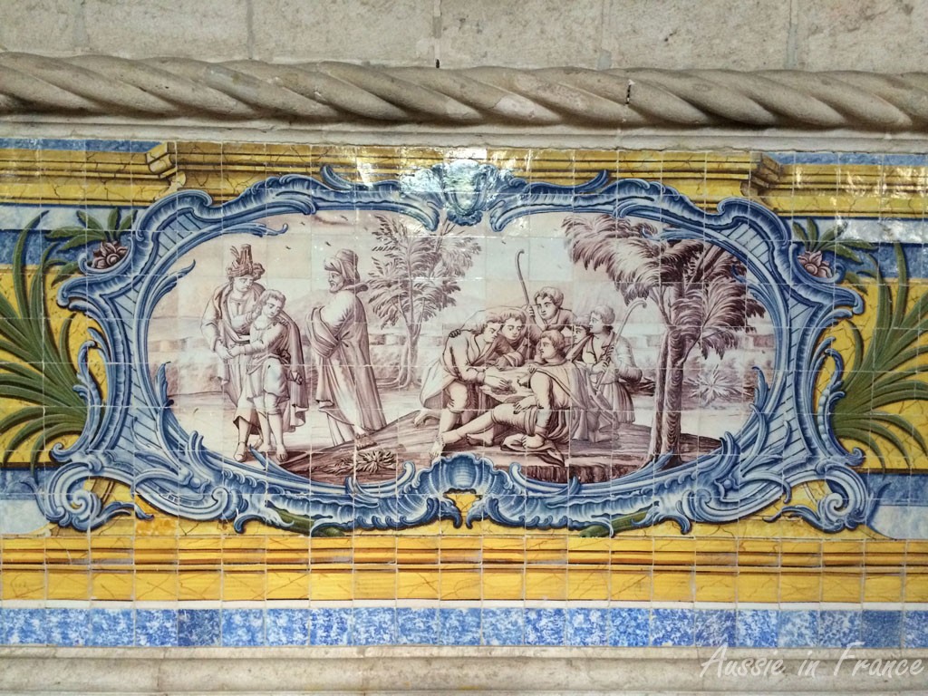 Close-up of one of the wall scenes