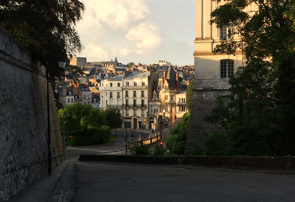 The road leading down to the castle