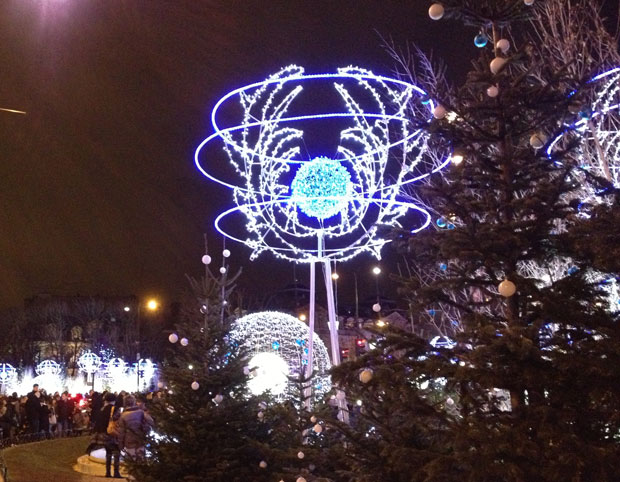 Christmas decorations at Rond Point des Champs-Elysées