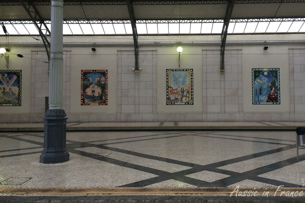 The art work inside Rossio Station