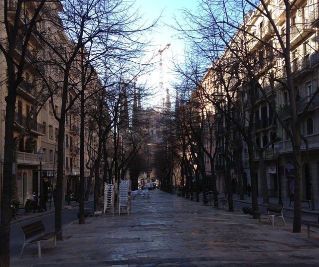 The Sagrada Familia at the end of our street