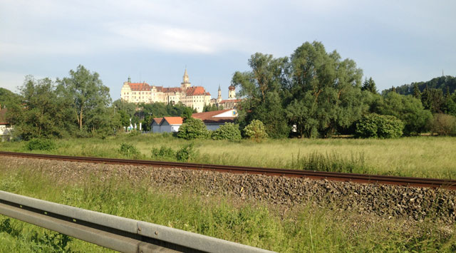 Sigmaringen schloss from the train
