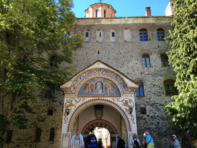 The rear entrance to Rila Monastery