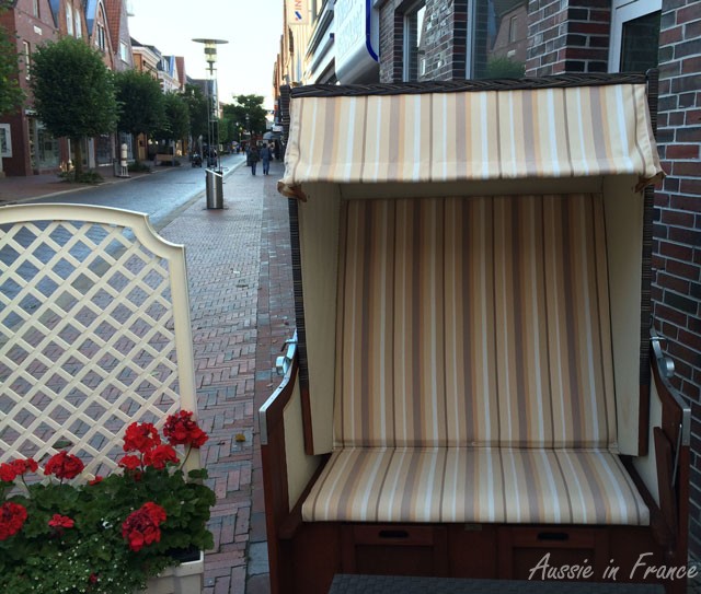 A typical shady seat at Hotel Stadt Norden