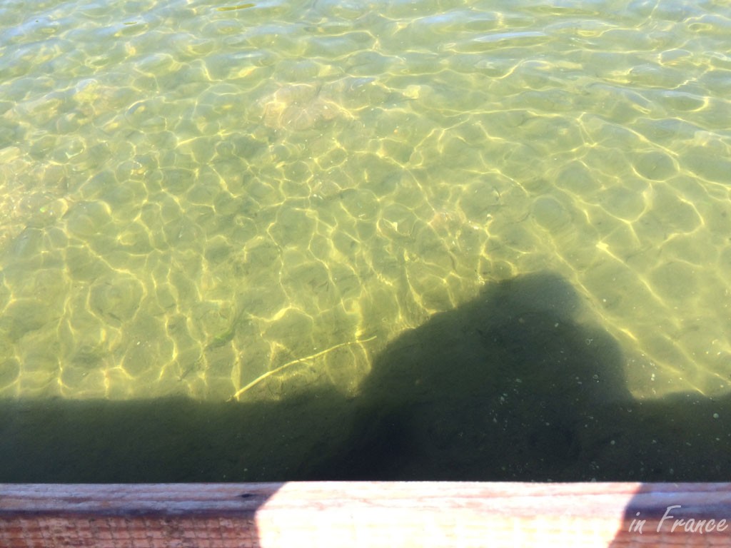 Going through the very shallow area to deeper water