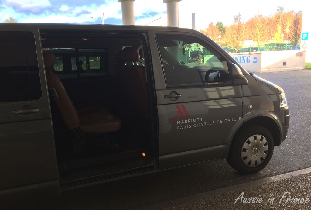 The shuttle bus at the Mariott Hotel