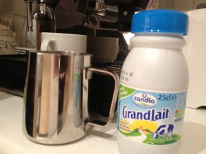 Stainless steel jug and half-cream milk