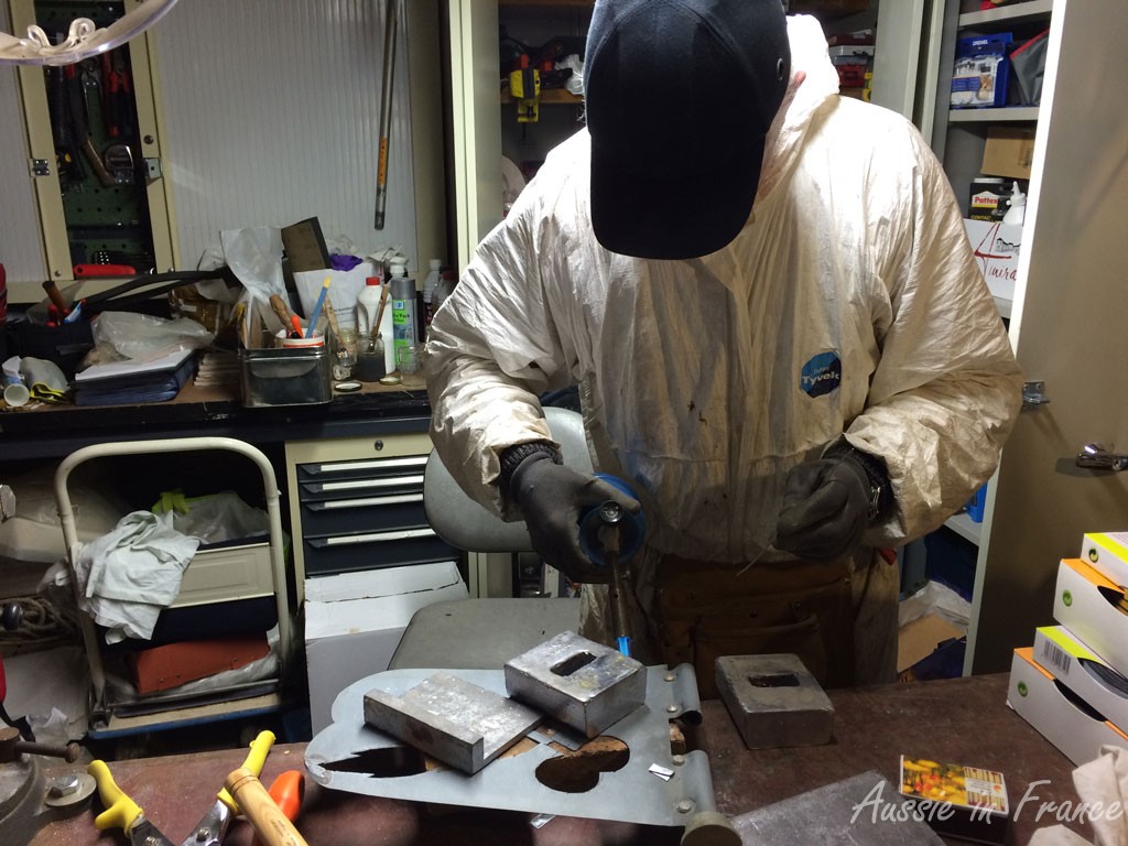 Soldering the weather vane
