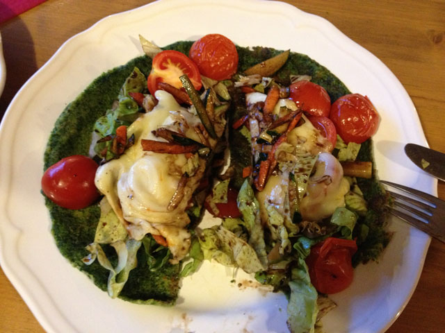 Spinach pancakes and cheese in Hungary