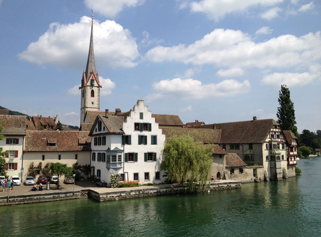 Stein am Rein from the bridge over the Rhine