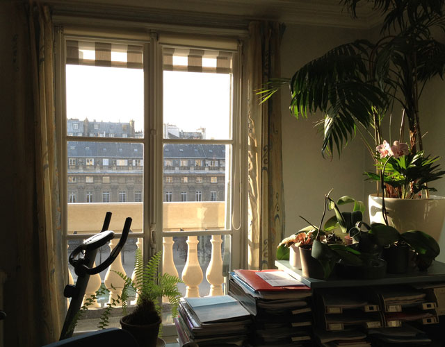 Sun coming through my office window in the Palais Royal