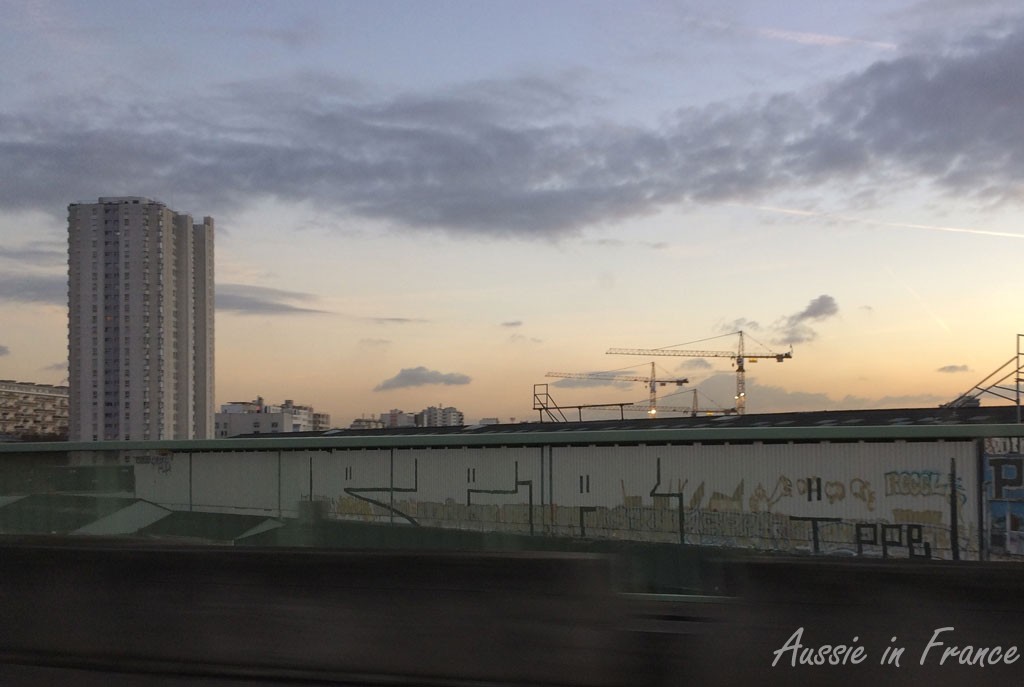 Sunset over Paris :) on our way back from Paris Nord