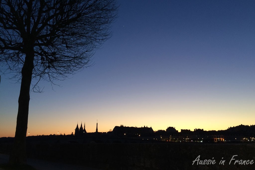 Sunset over Blois on the way home