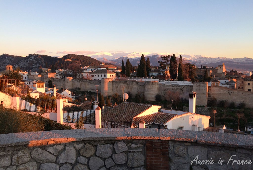 Sunset over the Alhambra in Granada