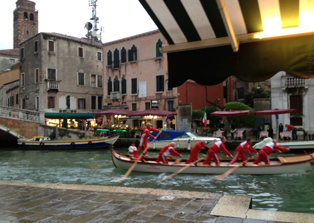 People training for a regatta