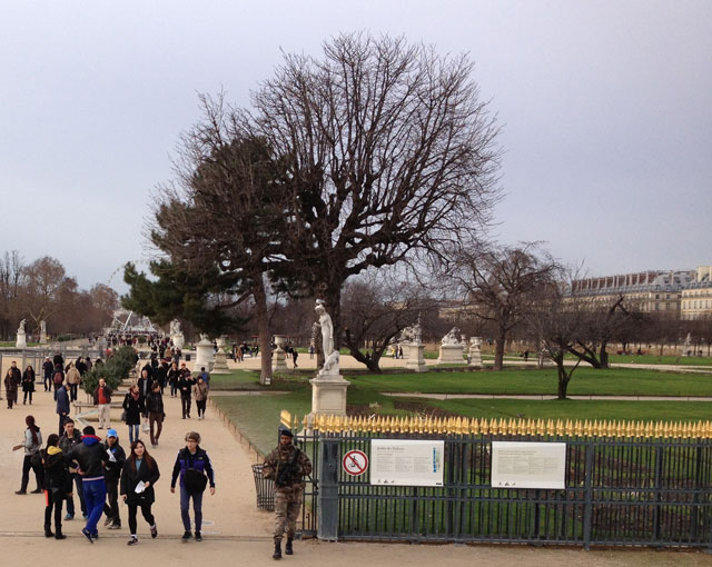 You can see the gypsies, who have been accosting tourists, dispersing as the machine guns arrive ...