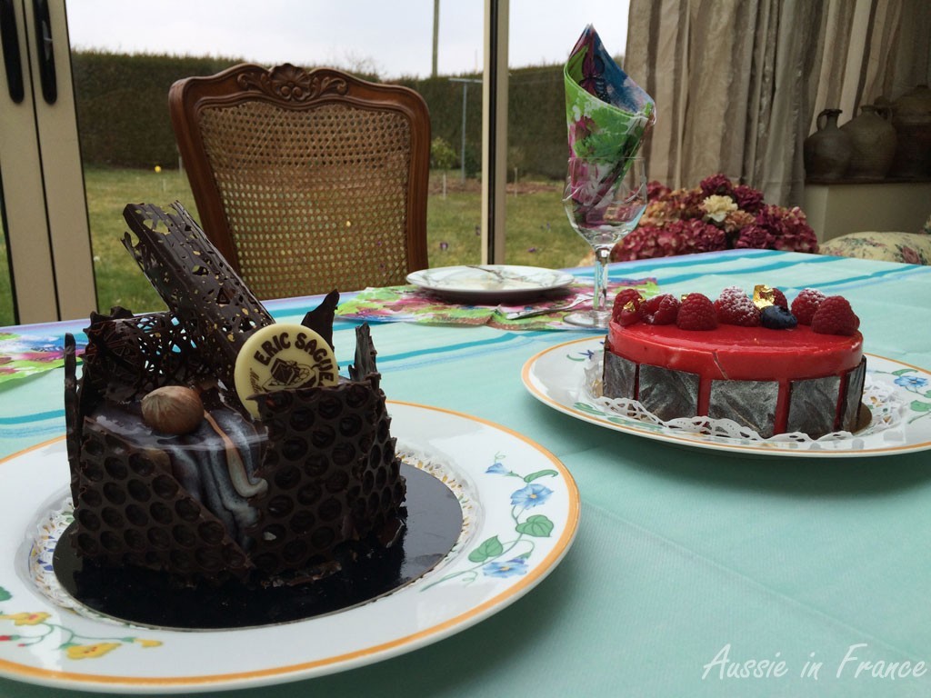 Chocolate and raspberry cakes from Eric