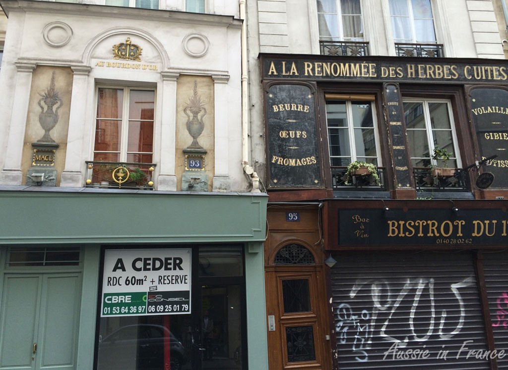 Lovely façades in rue Saint Honoré