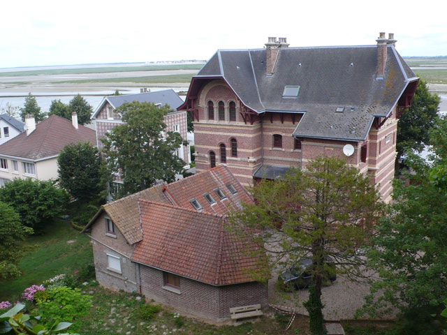 Estuary view showing early 20th century seaside houses